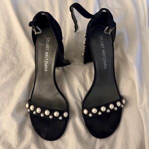 Stuart Weitzman more pearls in navy suede 7